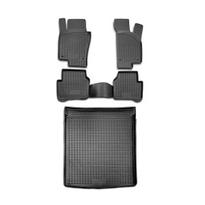 Volkswagen Passat Floor-Trunk Mats - Omac - KIT 3D - Black - 2009